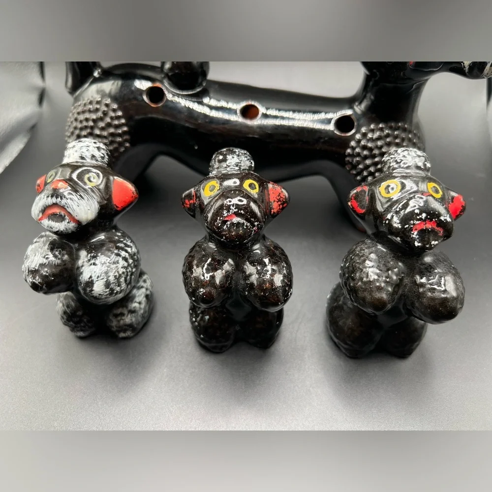 Redware Japan poodle spice rack